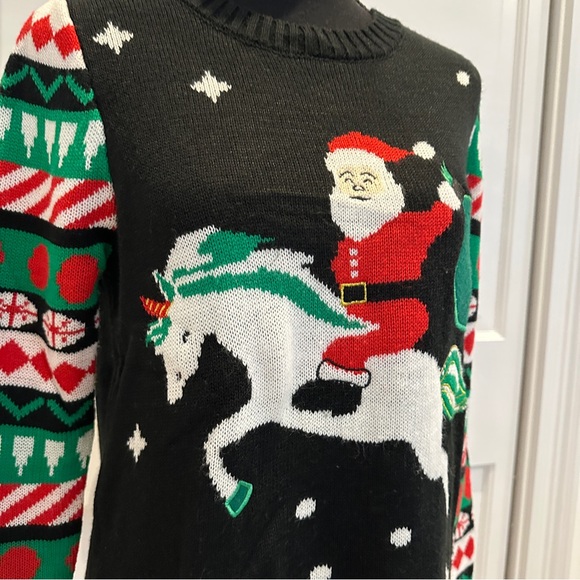 Unicorn Santa Ugly Christmas Sweater - Picture 4 of 8